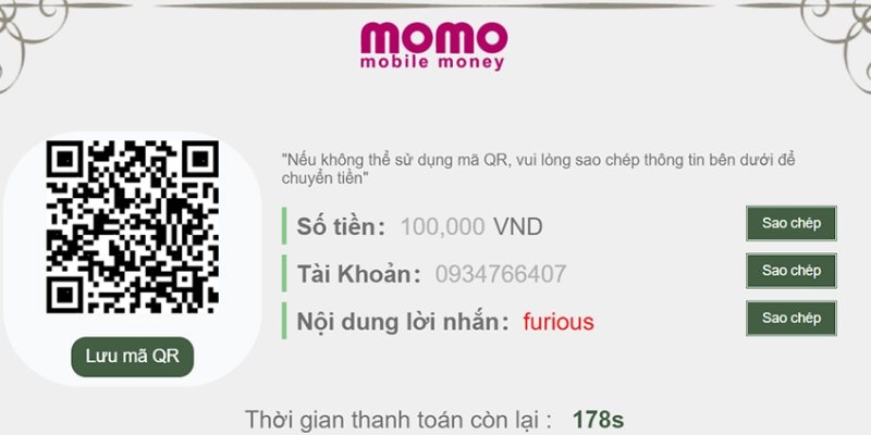 Nạp tiền bằng QR code